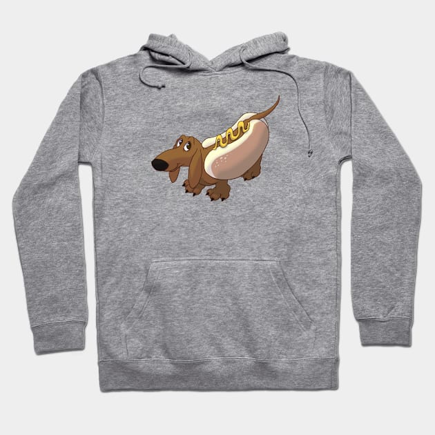 Dachshund in Hot Dog Costume Hoodie by LobitoWorks